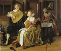 Jan Miense Molenaer A young man and woman making music