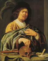 Jan Miense Molenaer Self-Portrait with a Skull