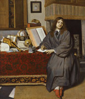 Cornelis de Man Portrait of the Pharmacist Dr. Ysbrand Ysbrandsz. (1634/35–1705) in an Interior