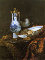 Willem Kalf Still Life with a Chinese Porcelain Ewer, Dish and Other Objects