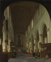 Attributed to Cornelis de Man Interior of the Oude Kerk in Delft from the Choir toward the Portal