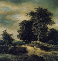 Jacob van Ruisdael - Farmstead behind Trees near a Sandy Road